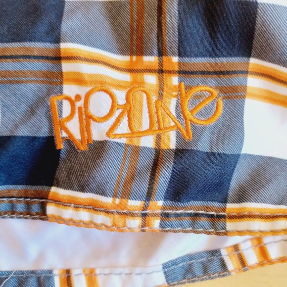 🎀 3/$30 NWT! Ripzone Boy's L Swim Trunks Orange /Grey Combo (3753) - Picture 4 of 11